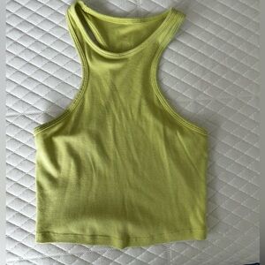 Lululemon neon green/lime ribbed crop tank size xs/small